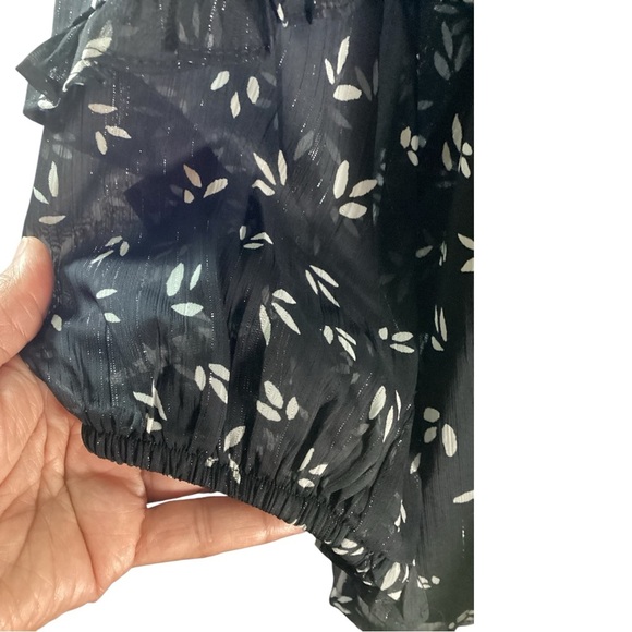 Sugarlips, Black and White Boxy Blouse with Mandarin Collar, Size 3X - Picture 8 of 9